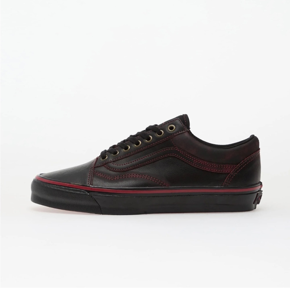 Vans Black and Dark Red Sneakers